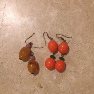2 Sets of Orange Earrings